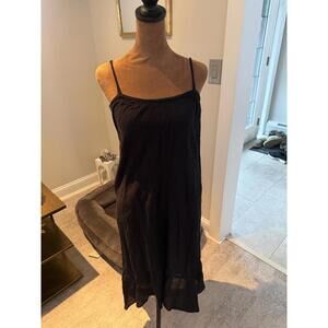 Xirena Black Sleeveless Gauze Midi Dress with Tie Back, Size Small